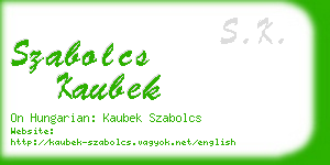 szabolcs kaubek business card